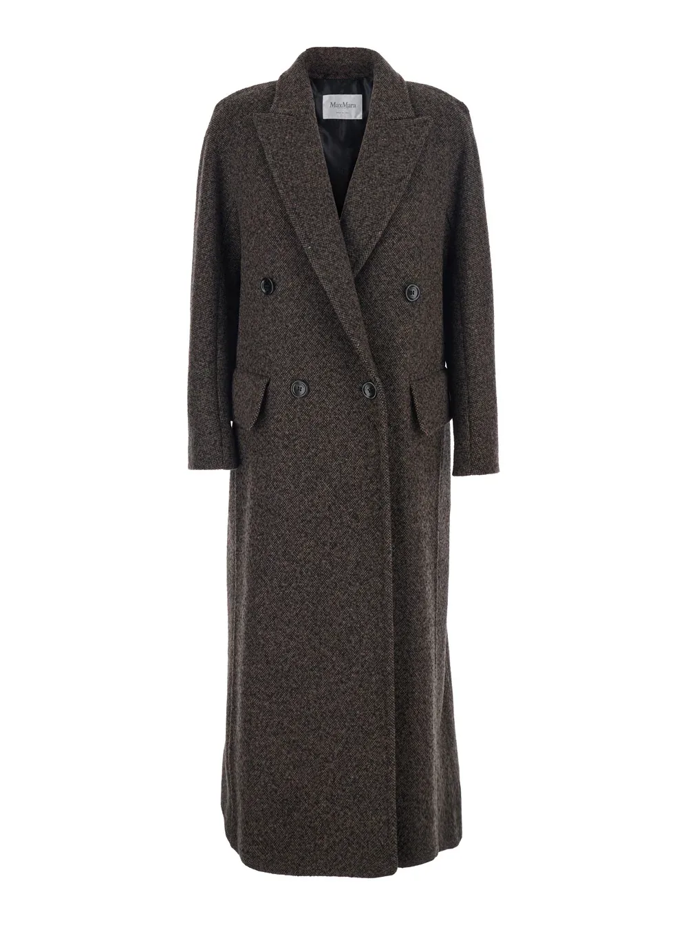 Double-Breasted Wool Blend Coat