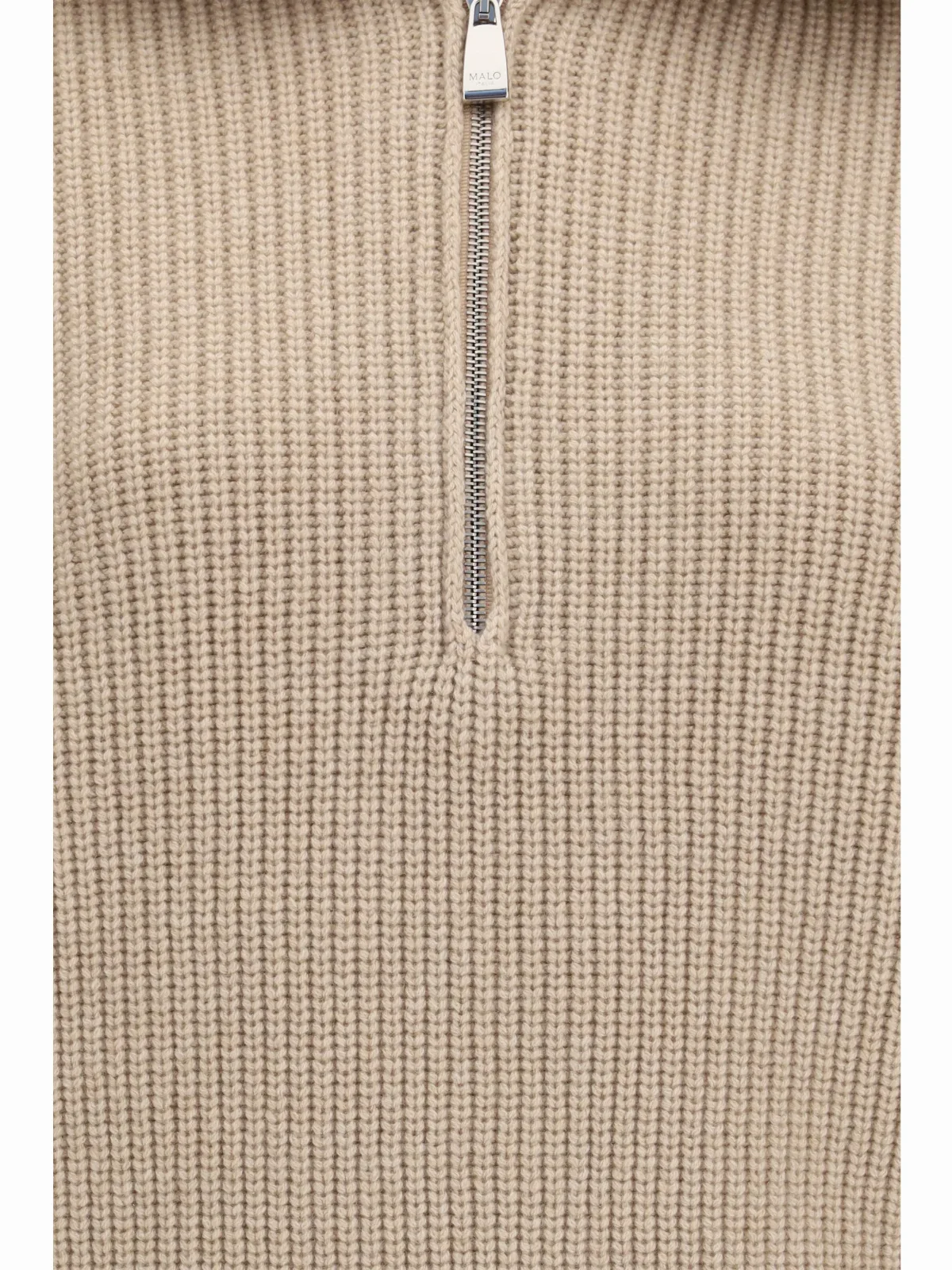Cashmere High-Neck Zip Sweater by Malo