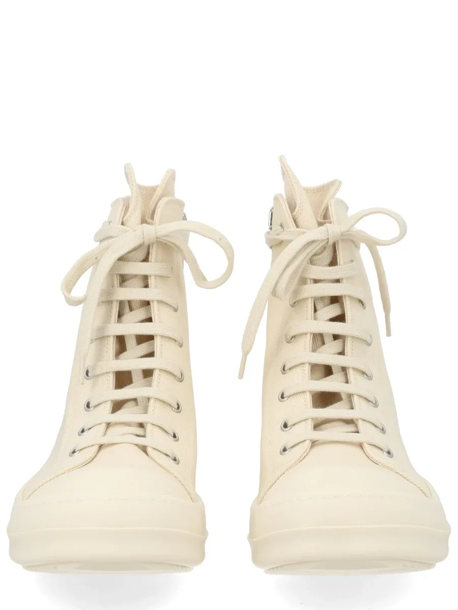 High-Top Denim Cotton Sneakers by Rick Owens Drkshdw