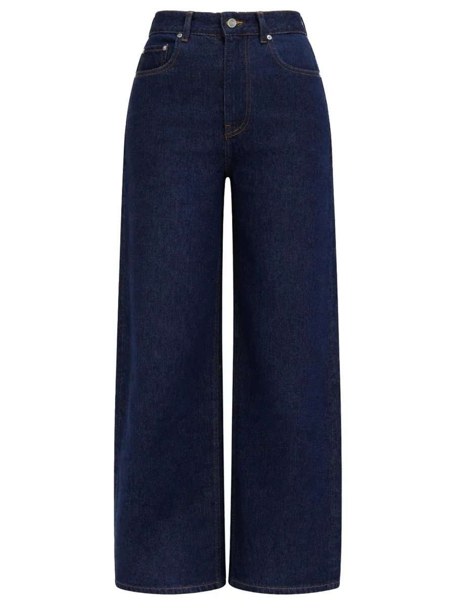 Organic Cotton Straight Leg Jeans by Ganni