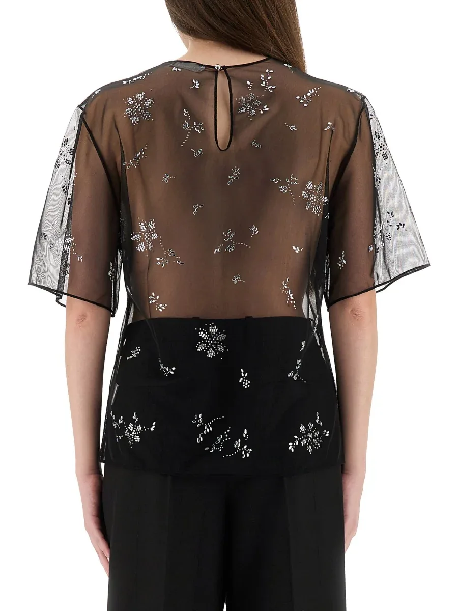Transparent Polyamide with Applications Blouse by Rabanne