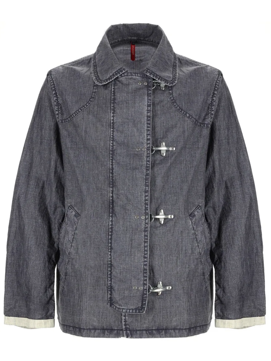Linen Hook Closure Jacket by Fay