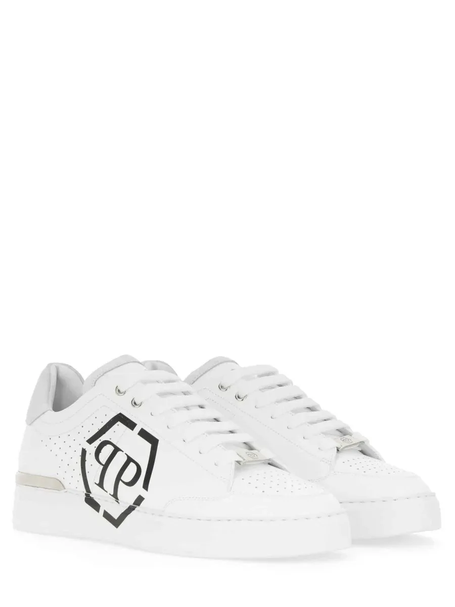 Logo Cow Leather Sneaker by Philipp Plein