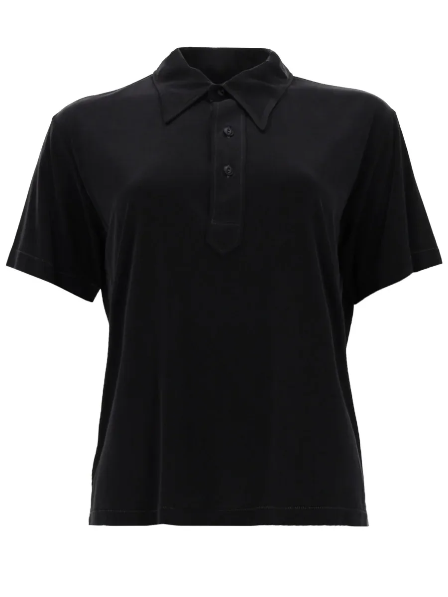 Cupro Blend Polo Shirt by Maison Margiela