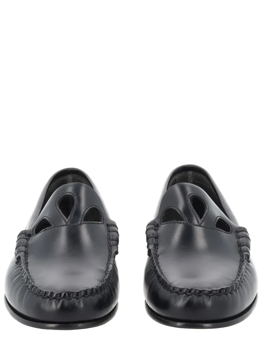 Cut-Out Detail Leather Loafer by Hereu