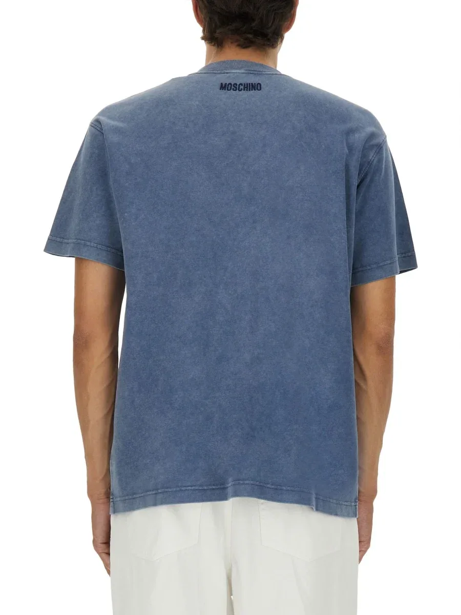 Heavy Cotton with Smiley Motif T-Shirt by Moschino