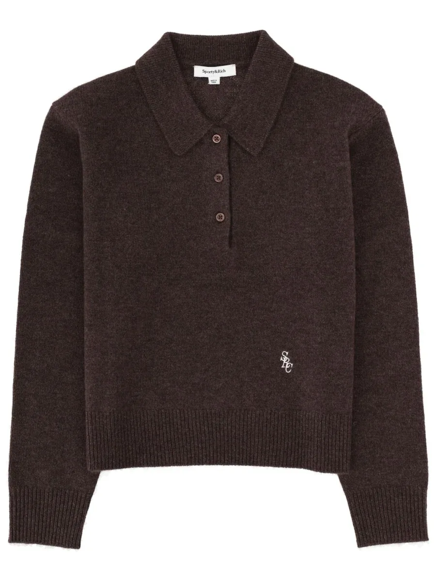 Cashmere-Blend Polo Shirt by Sporty & Rich