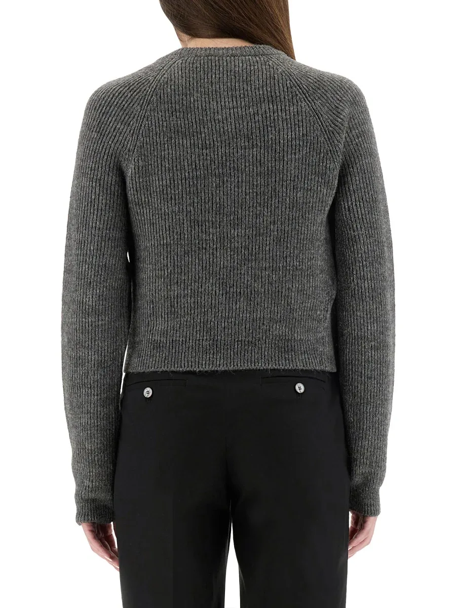 Cropped Alpaca-Blend Sweater by Moschino