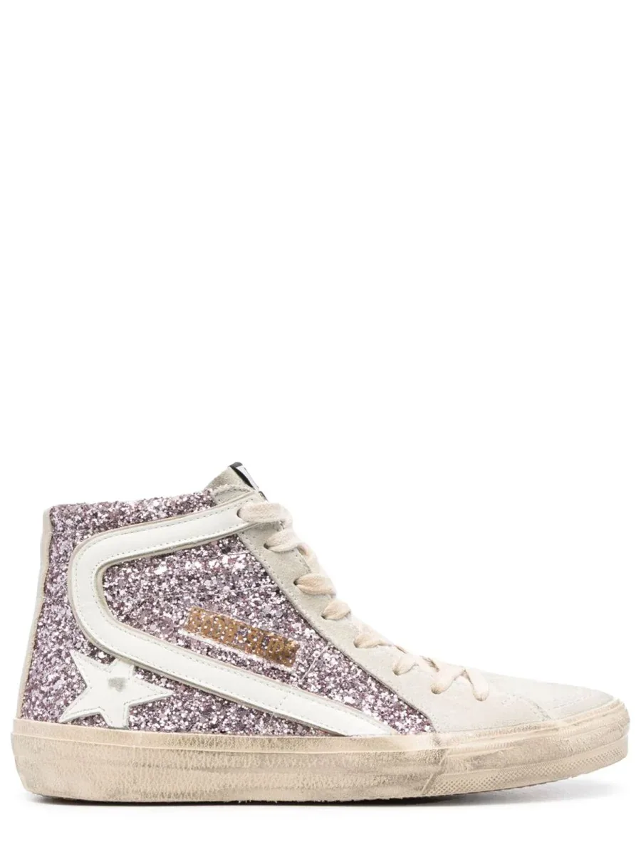 Glitter with Zipper Sneaker by Golden Goose