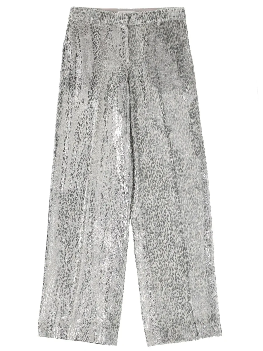 Fil Coupé Polyester-Silk Trousers by Stella Mccartney