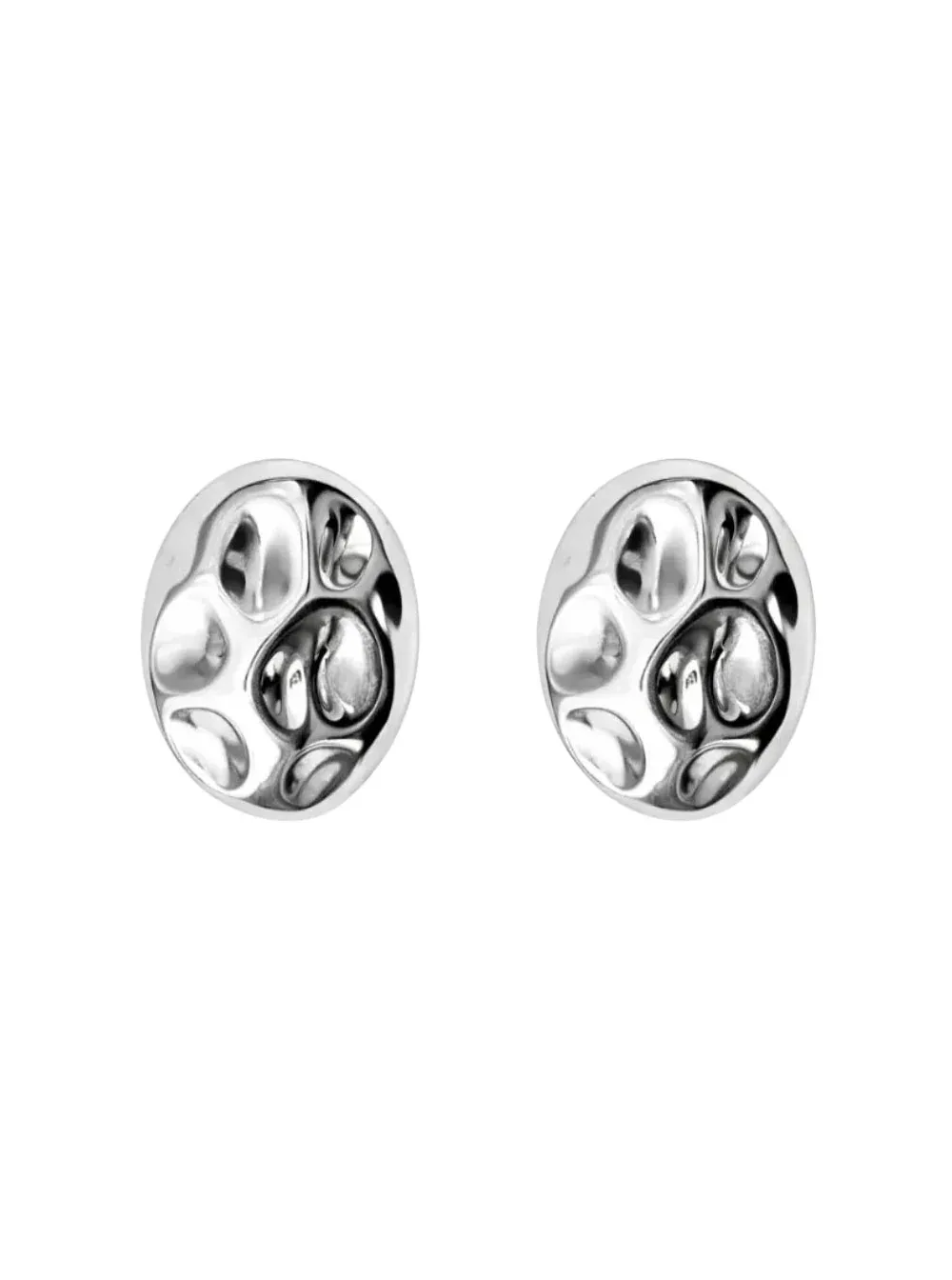 Polished Oval Metal Earrings by Federica Tosi