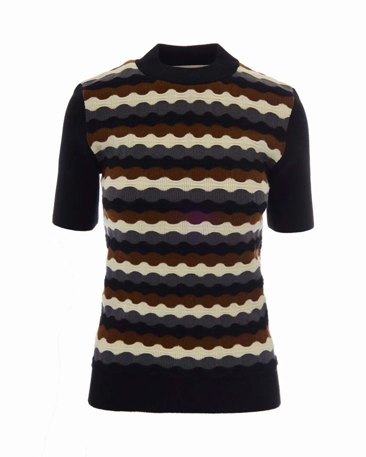 Mixed-Stitch 3D Wave Virgin Wool Sweater by Marni