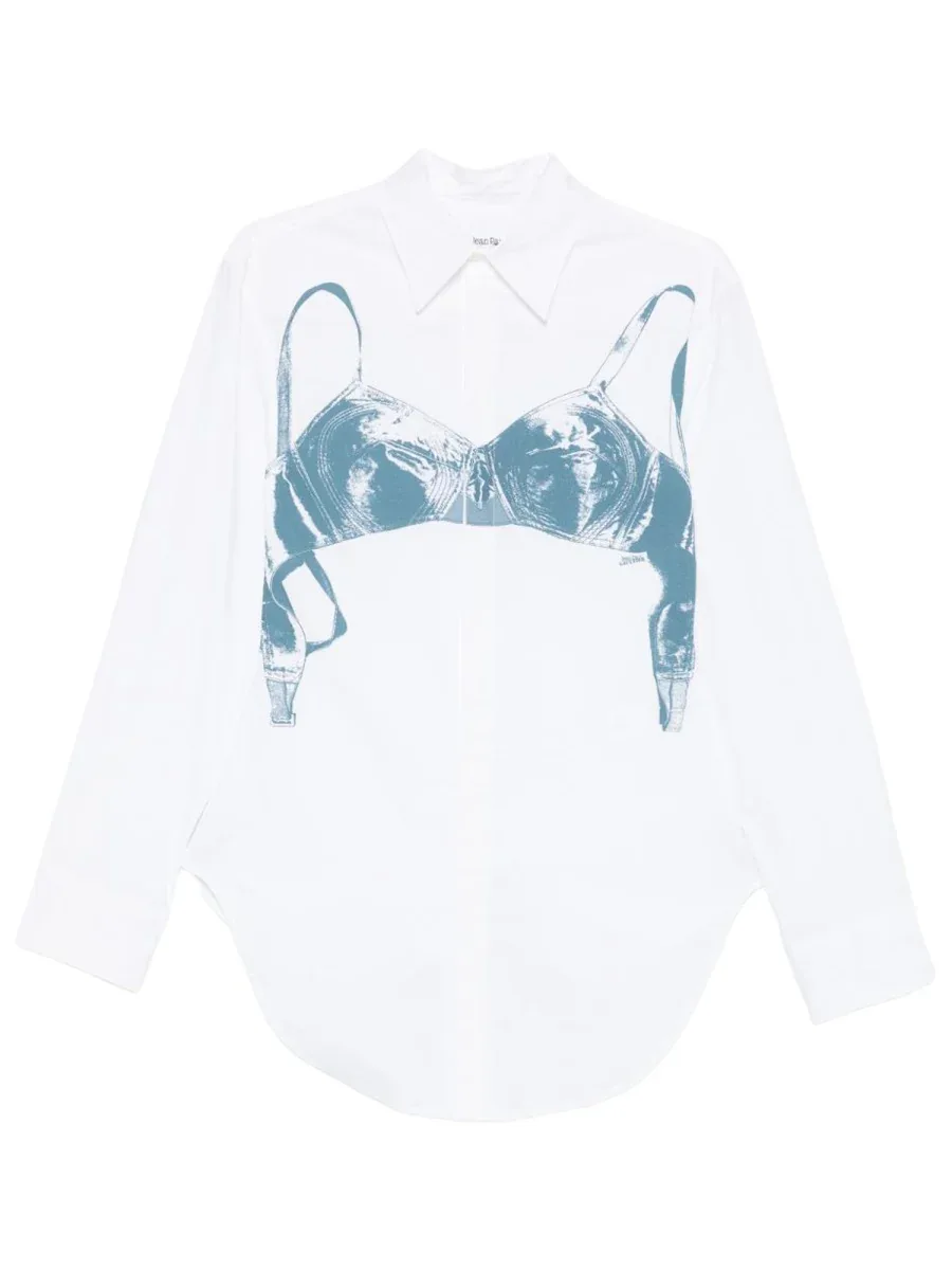 Scanned Bra Cotton-Elastane Shirt by Jean Paul Gaultier