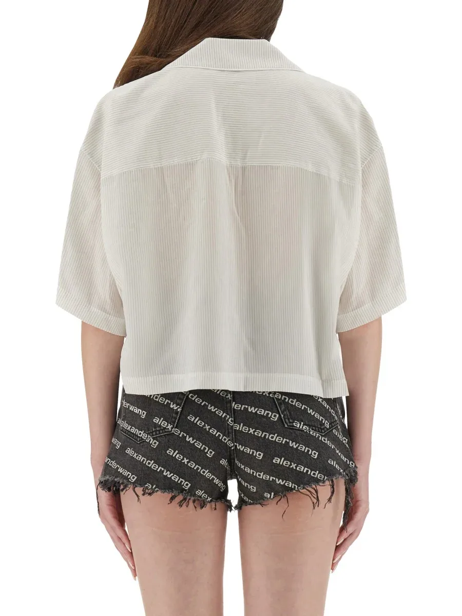 Striped Embroidered Logo Shirt by Alexanderwang.T