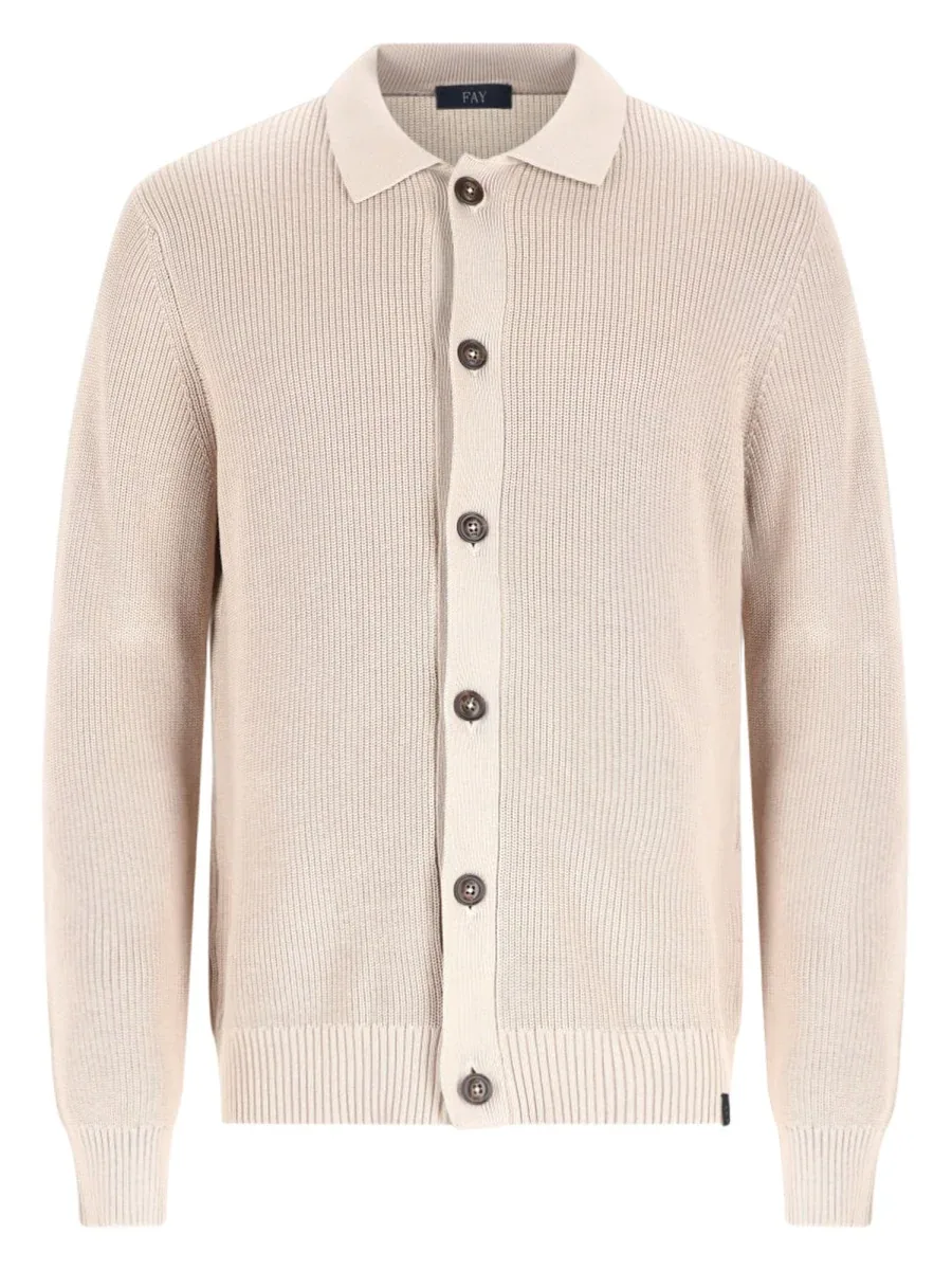 Cotton Knit Cardigan by Fay