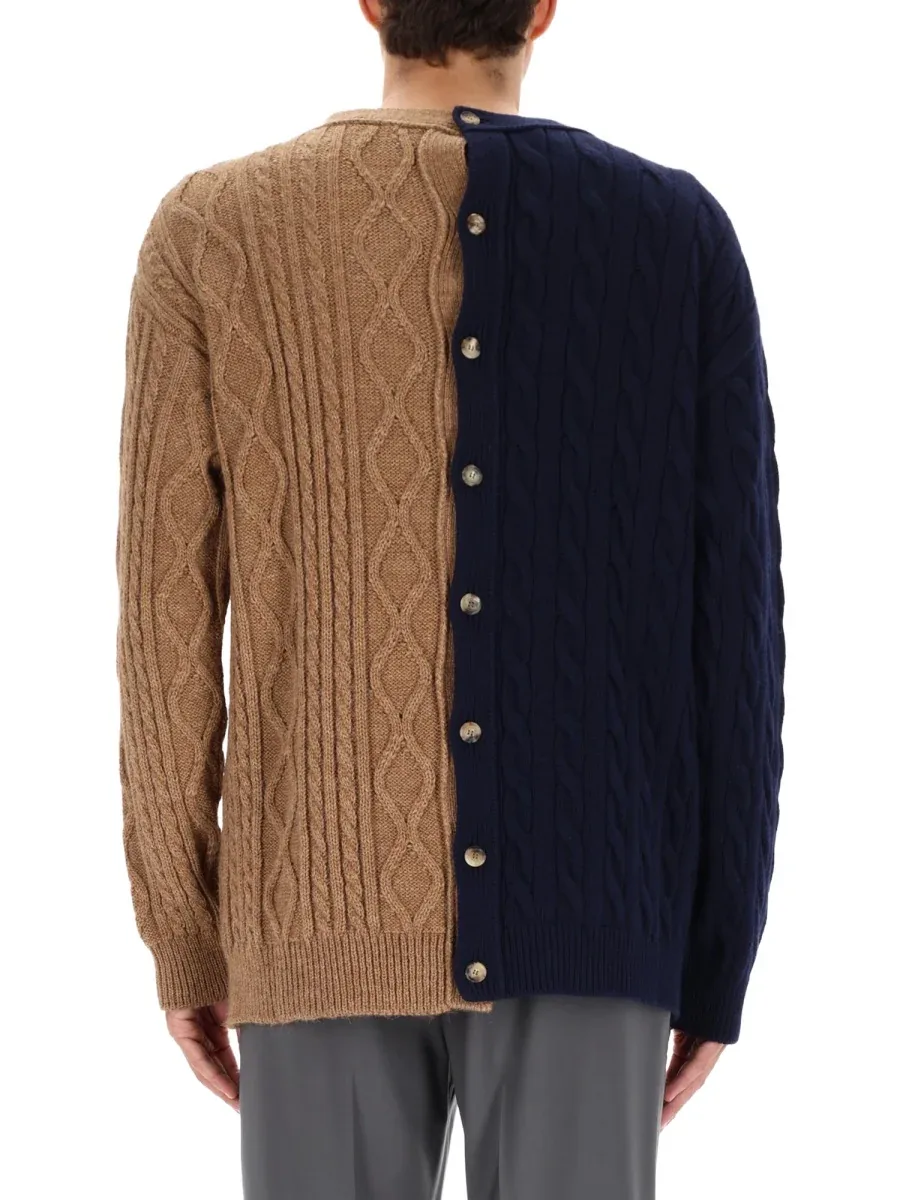 Bicolor Acrylic Blend Cardigan by Moschino