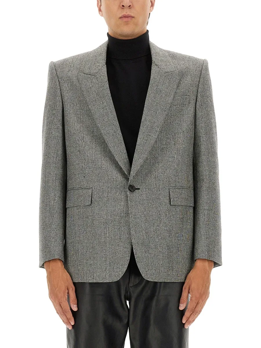 Single-Breasted Wool Flannel Jacket by Saint Laurent