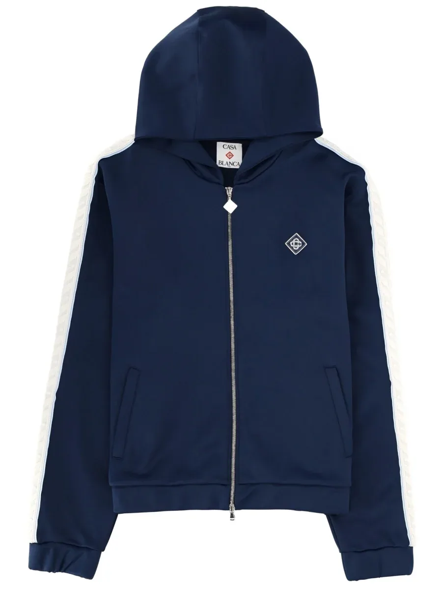 Polyamide-Cotton Blend Zip Hoodie by Casablanca
