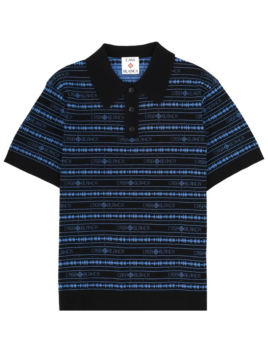Sound Wave Wool Polo Shirt by Casablanca