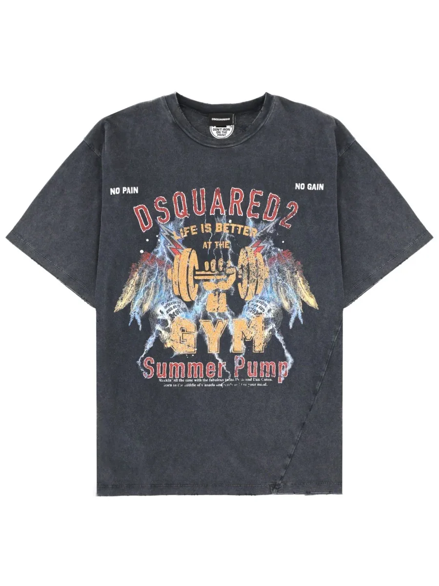 Print Cotton T-Shirt by Dsquared2