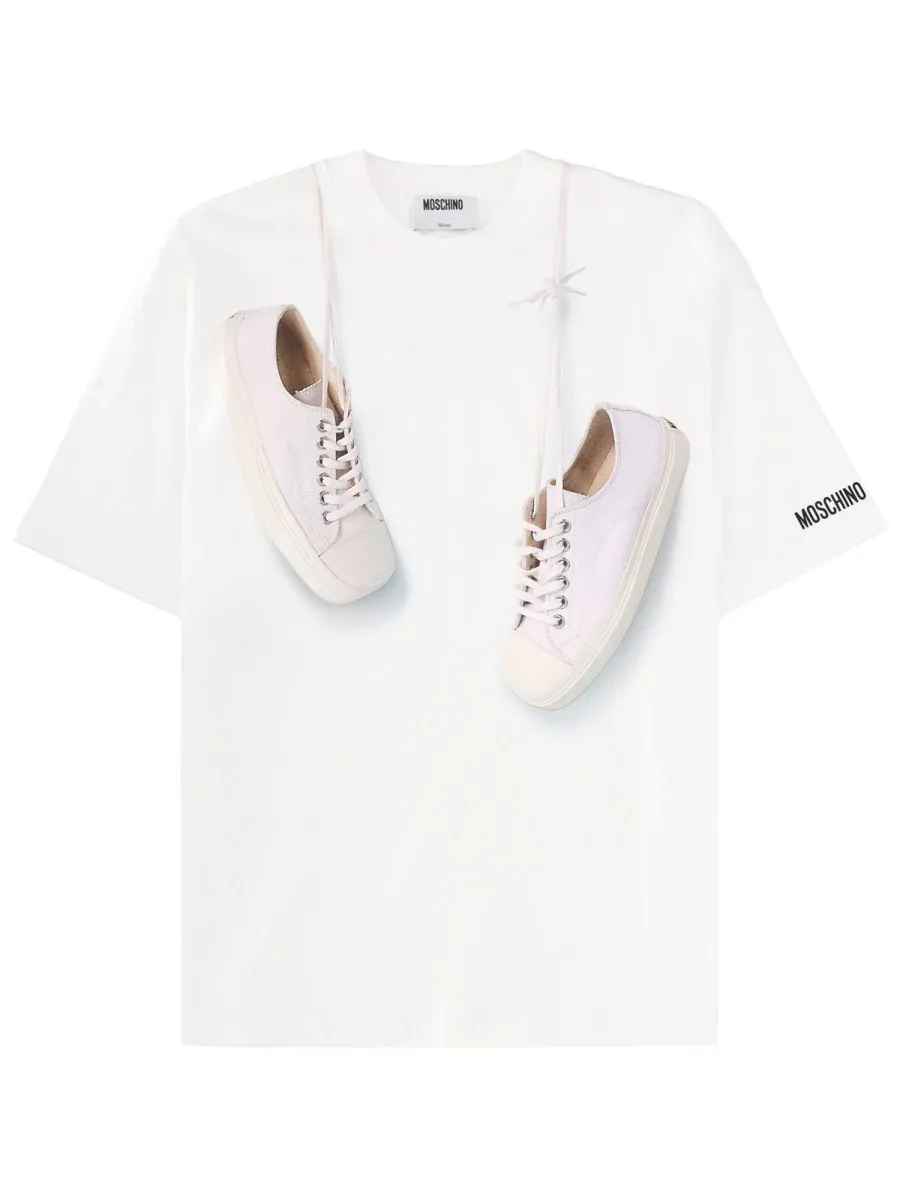 Graphic Print Cotton T-Shirt by Moschino