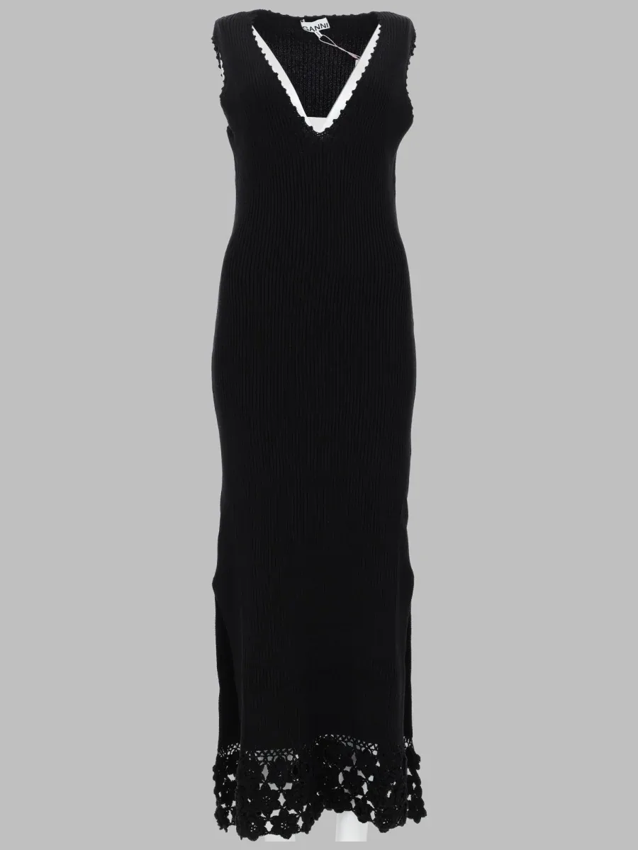 Crochet-Trimmed Organic Cotton Dress by Ganni