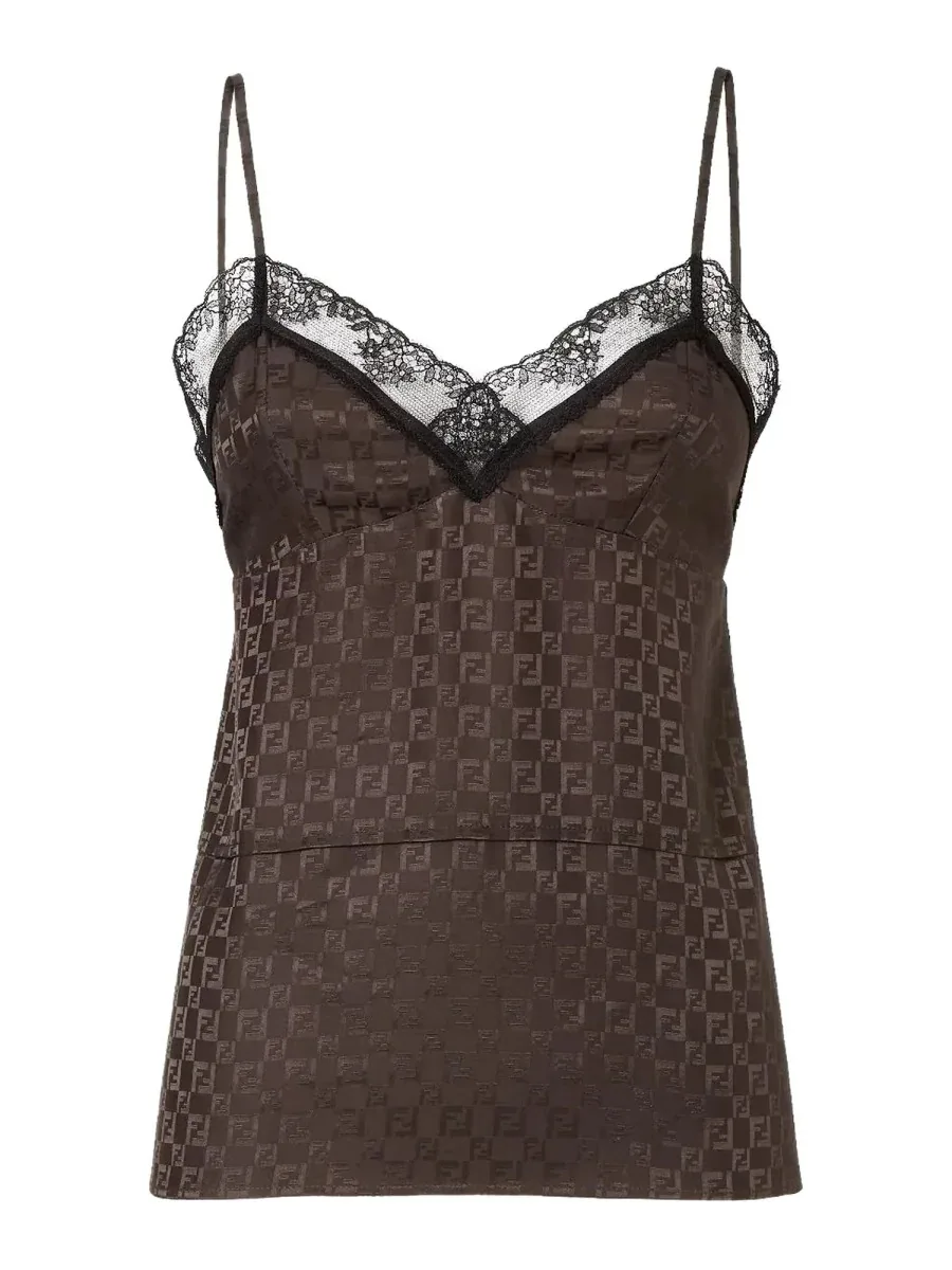 Jacquard FF Silk Blouse by Fendi