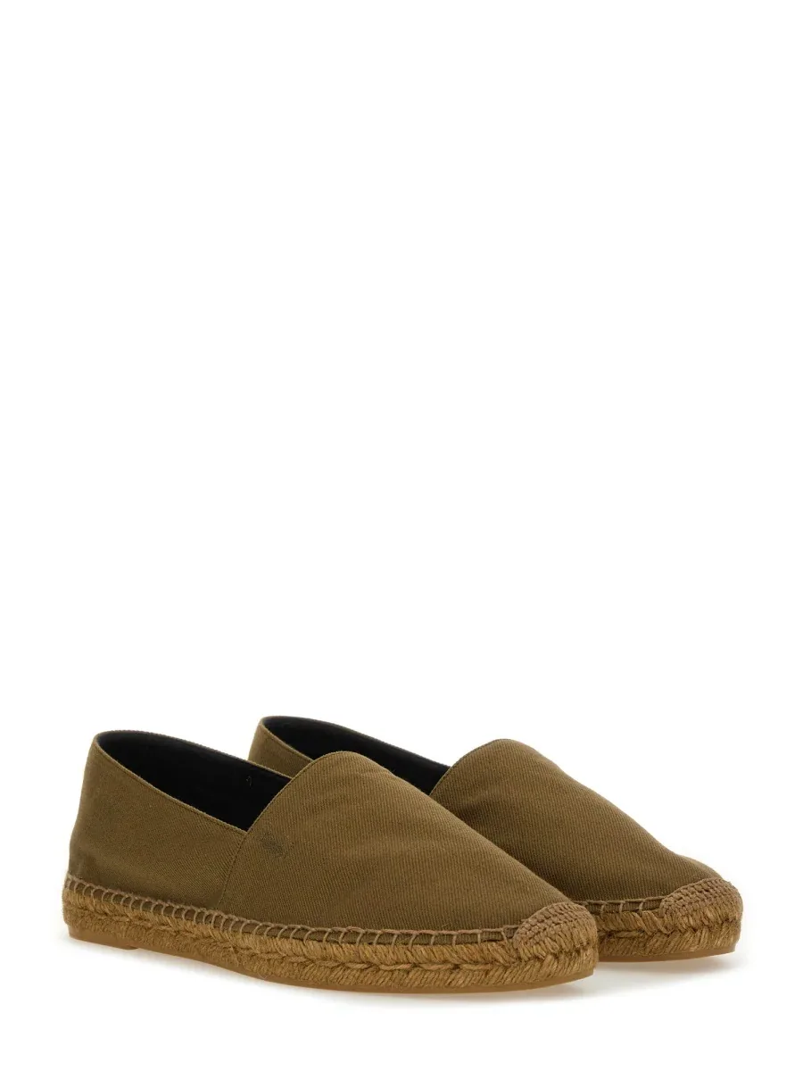 Cotton Gabardine Espadrille by Saint Laurent