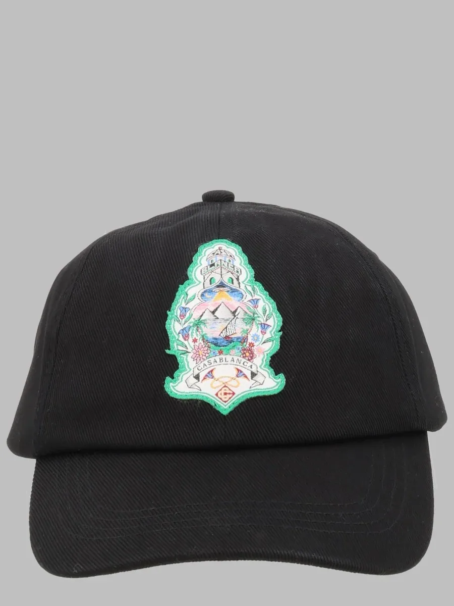 A-PF26-HAT-002_03BLACK Baseball Cap by Casablanca