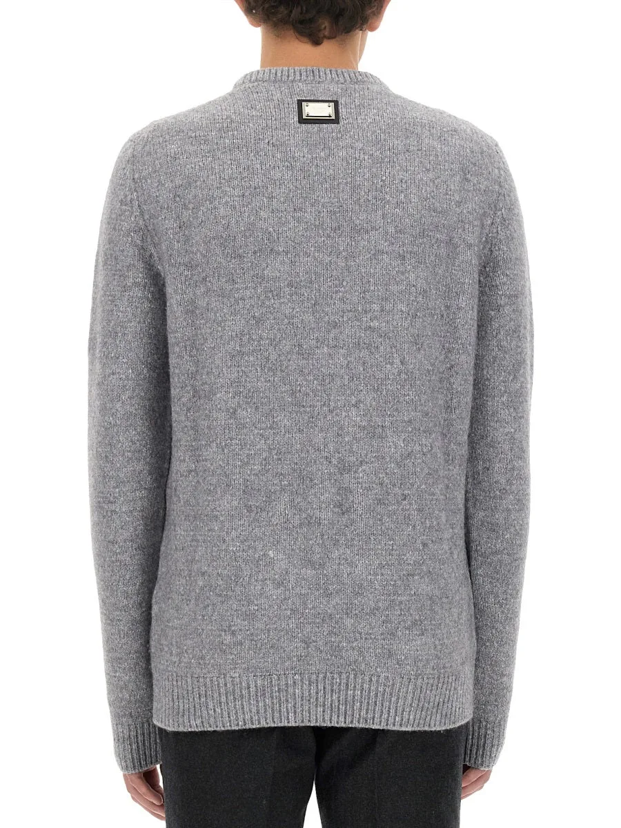 Logo Plaque Wool Sweater by Dolce & Gabbana