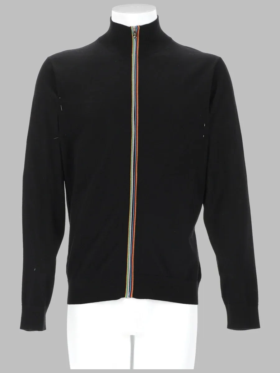 Merino Wool Zip-Front Cardigan by Paul Smith