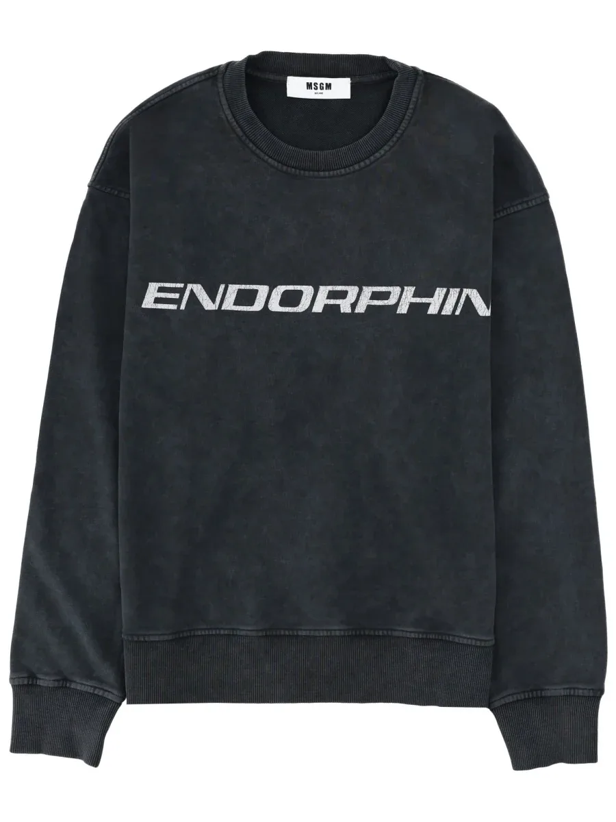 Print Cotton Sweatshirt by MSGM
