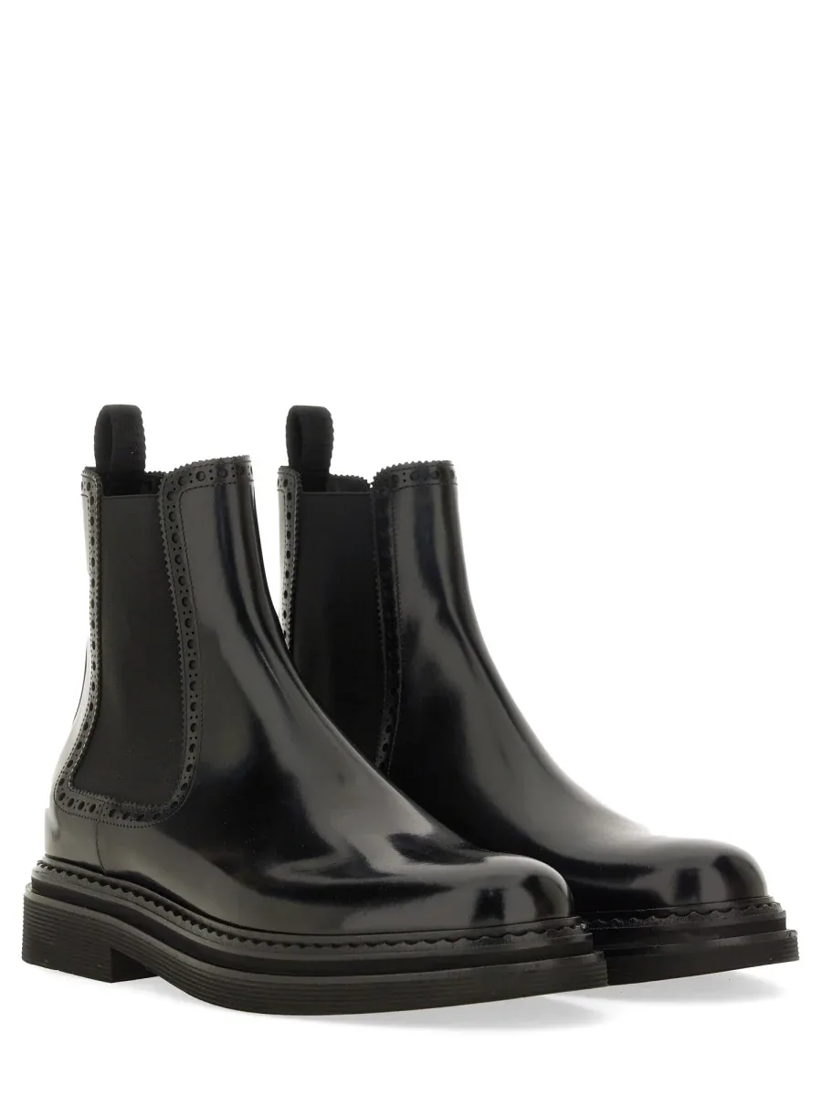 Brushed Leather Boot by Dolce & Gabbana