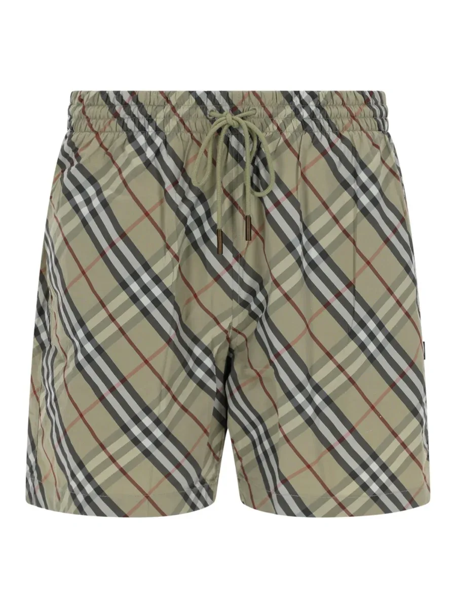 Checked Polyamide Swim Shorts by Burberry