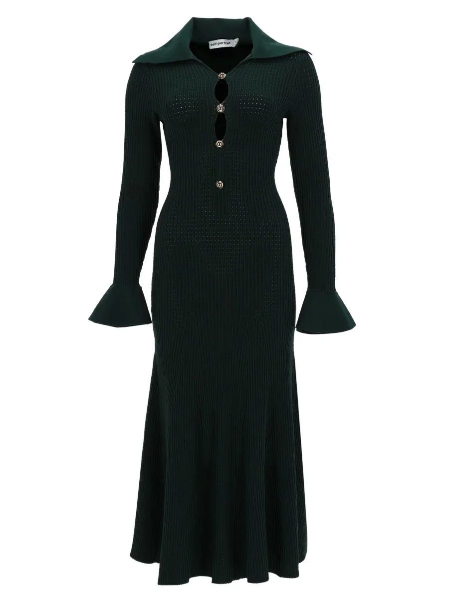 Cut-Out Jersey Midi Dress by Self-Portrait
