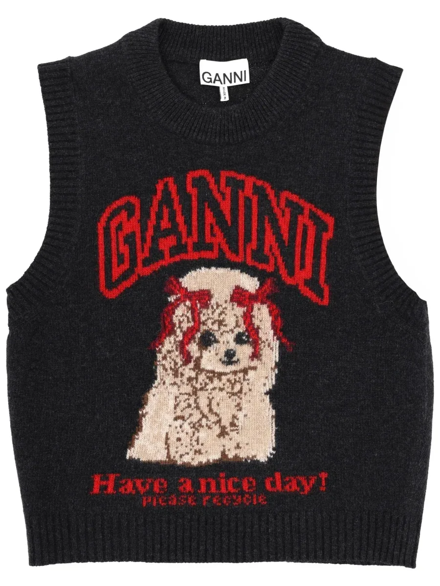 Wool Jersey Waistcoat by Ganni