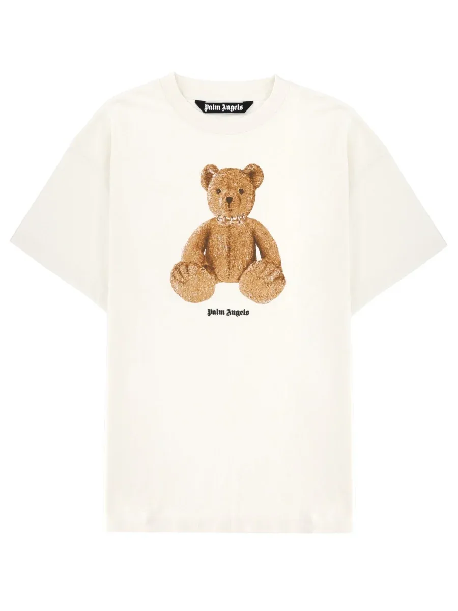 Bear Motif Cotton T-Shirt by Palm Angels