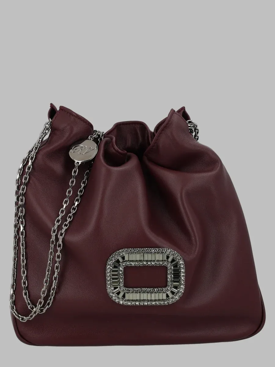 Crystal-Embellished Leather Mini Bag by Roger Vivier