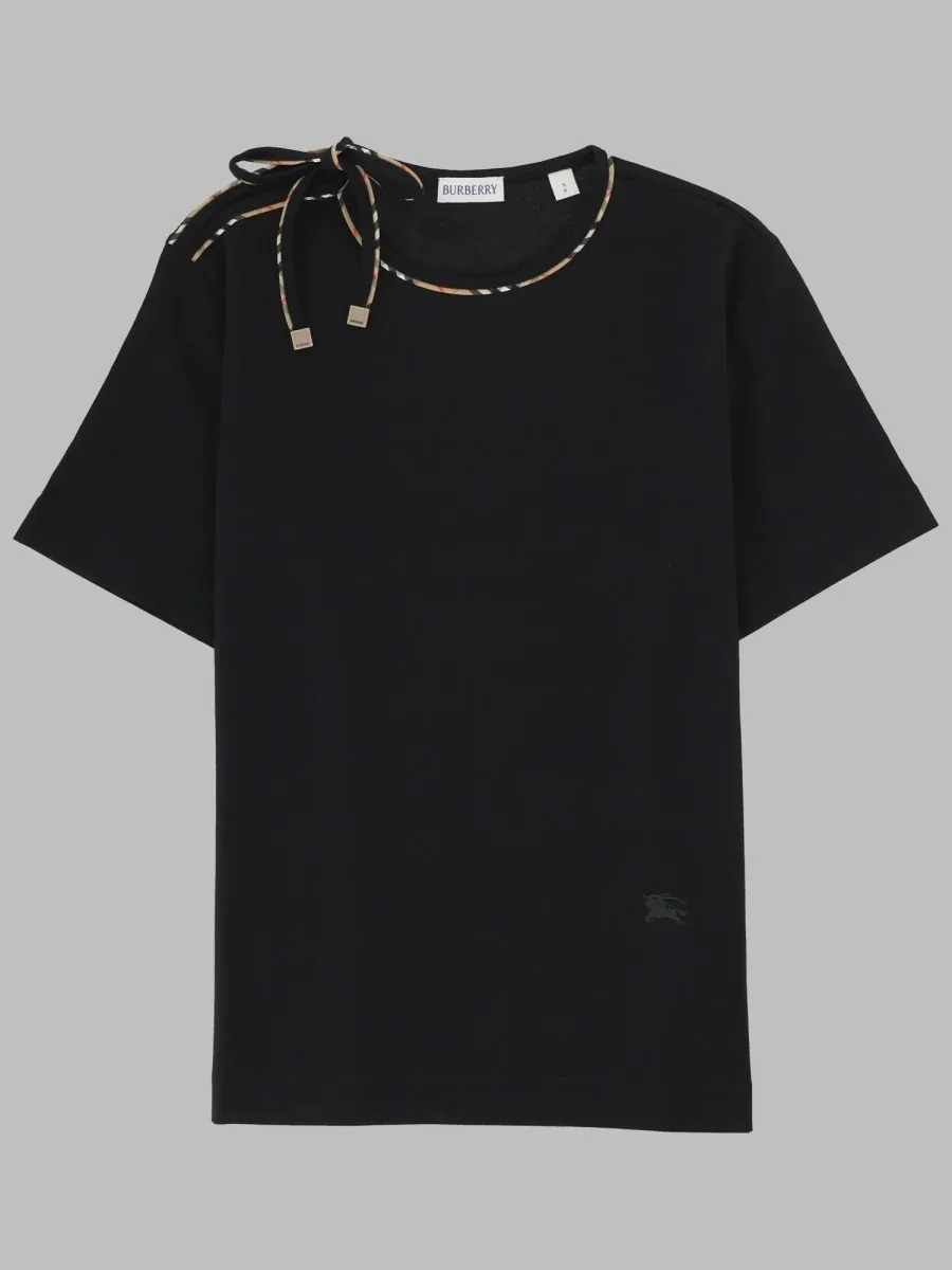 Bow-Detail Cotton T-Shirt by Burberry