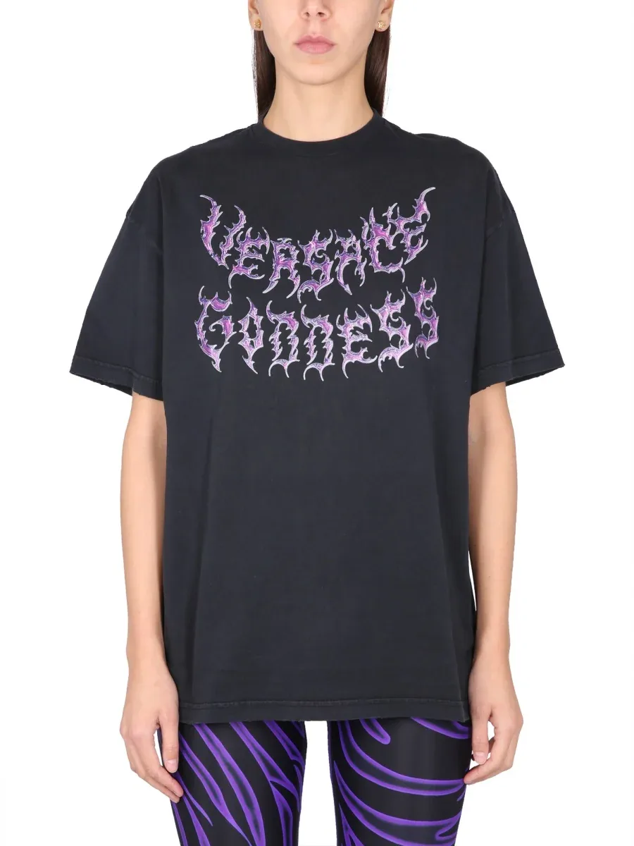 Oversized Logo Print T-Shirt by Versace