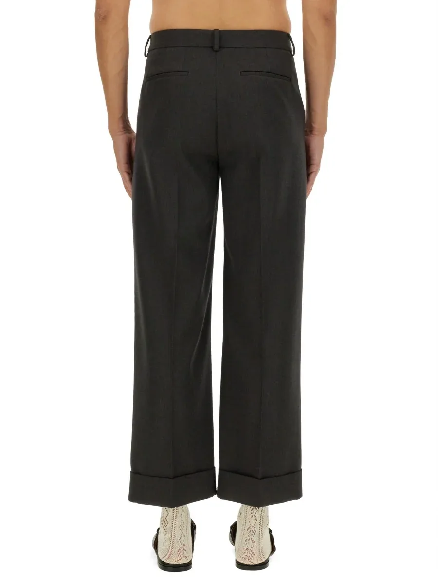 Virgin Wool Grain De Poudre Trousers by Valentino