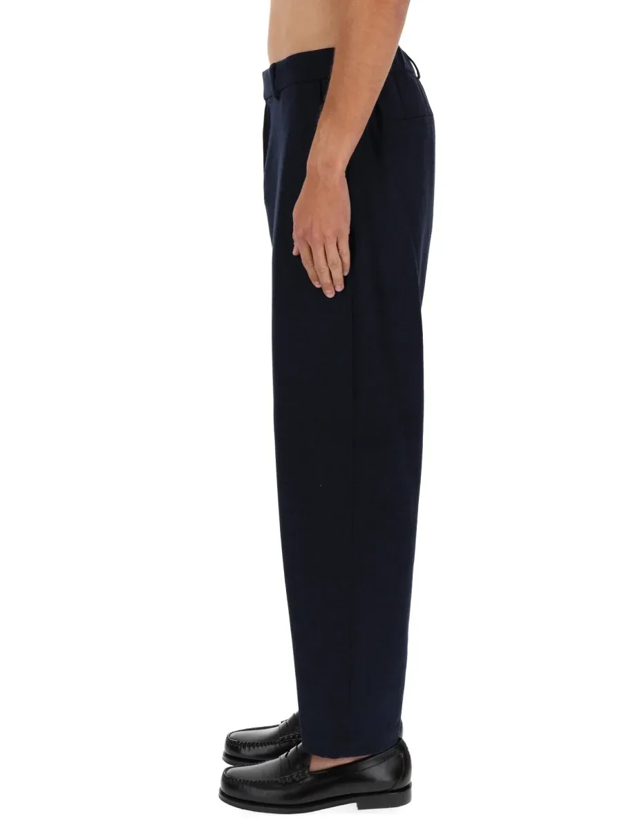 Relaxed Fit Wool Blend Trousers by Hugo Boss