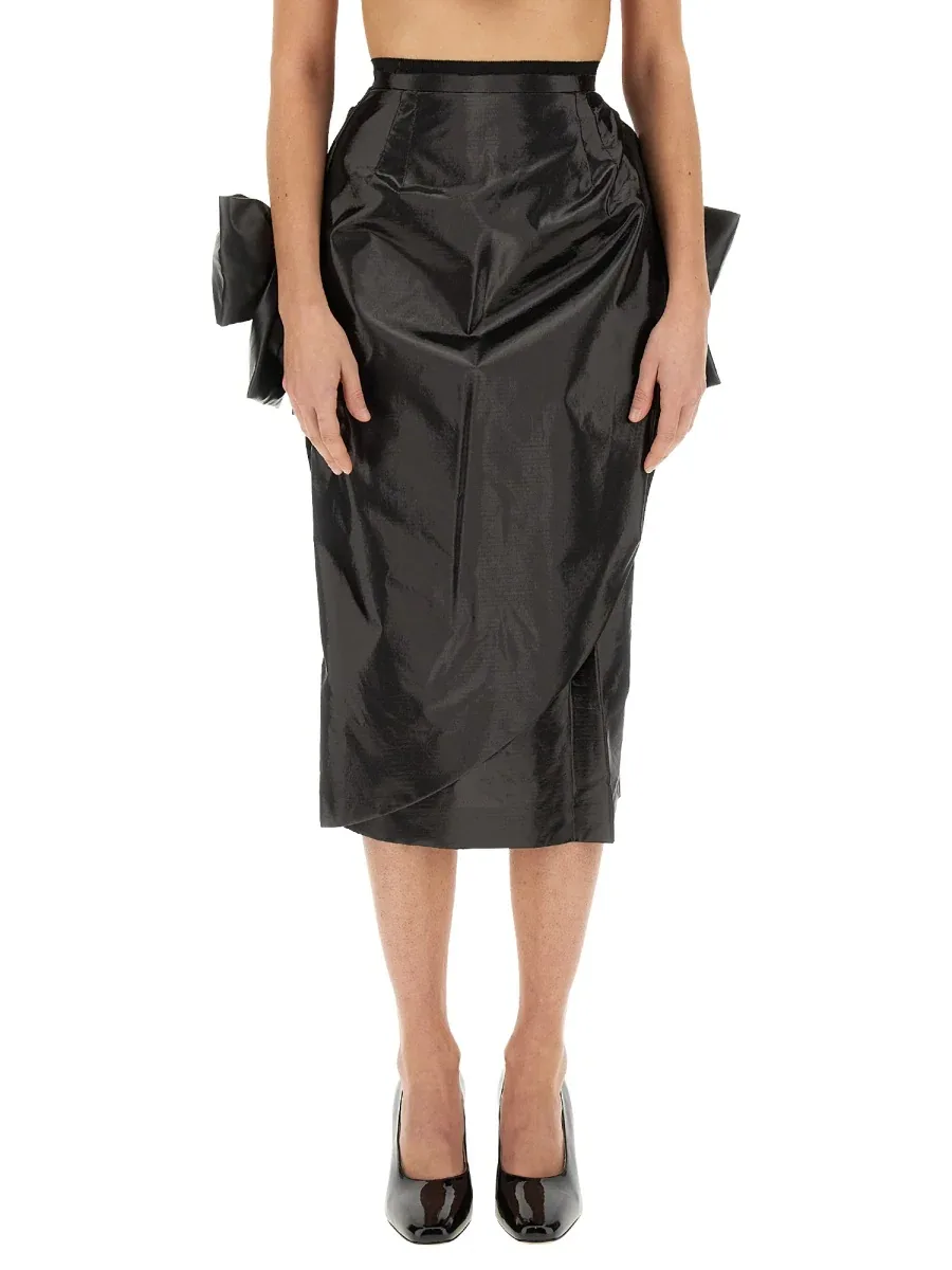 Bow-Detail Polyester Skirt by Maison Margiela