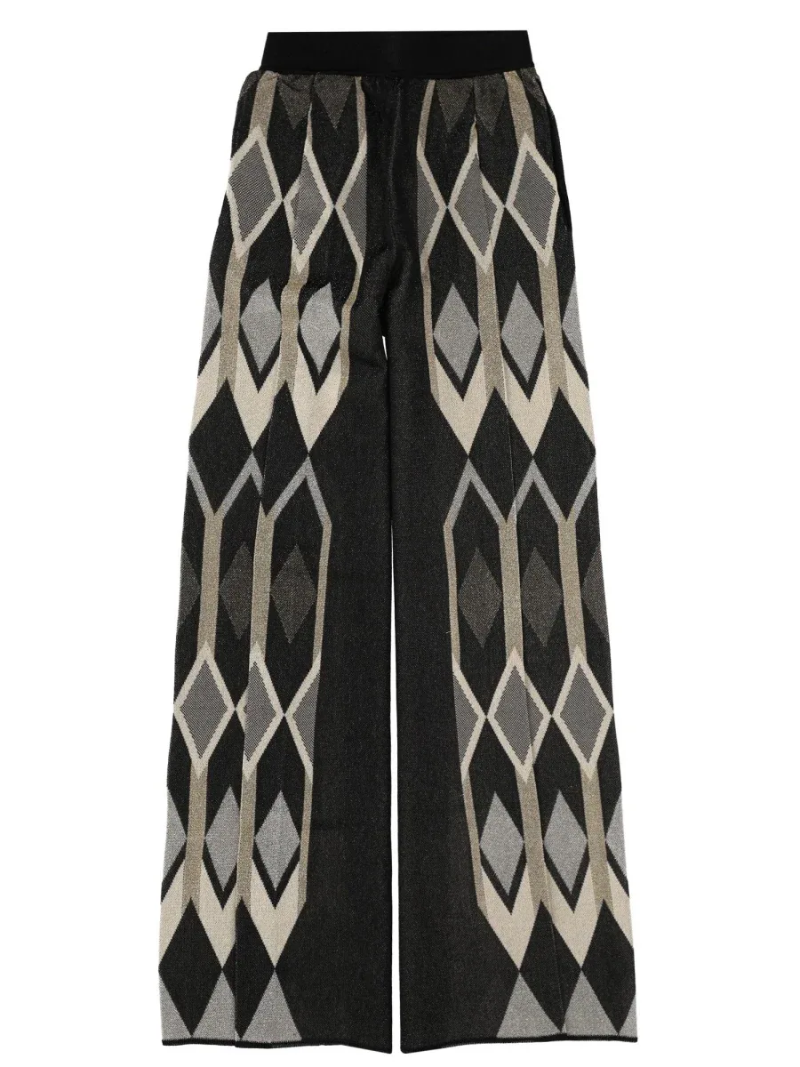 Geometric Lamé Jacquard Trousers by Circus Hotel