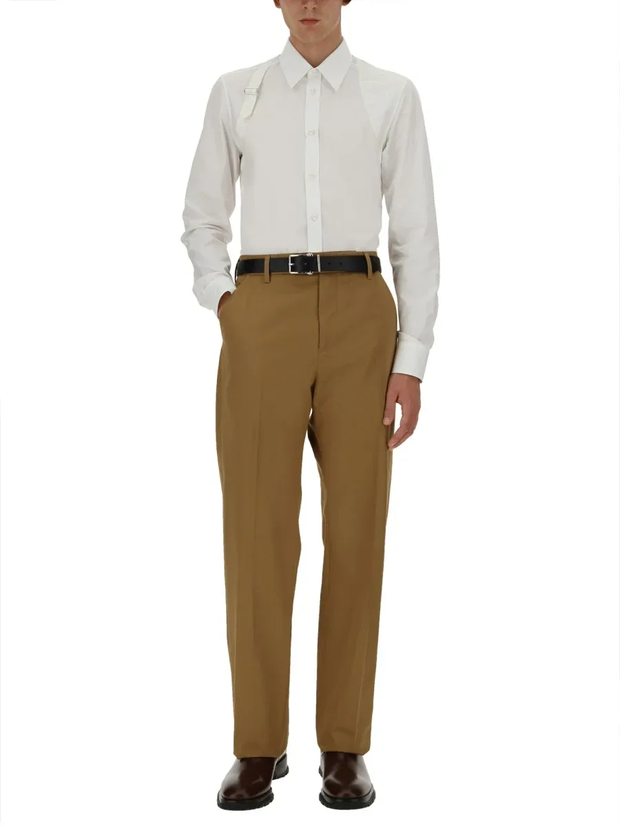 Logo Cotton Trousers by alexander mcqueen