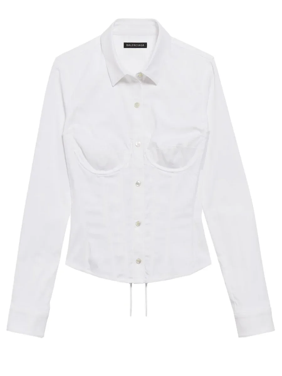 Corset Stretch-Cotton Shirt by Balenciaga