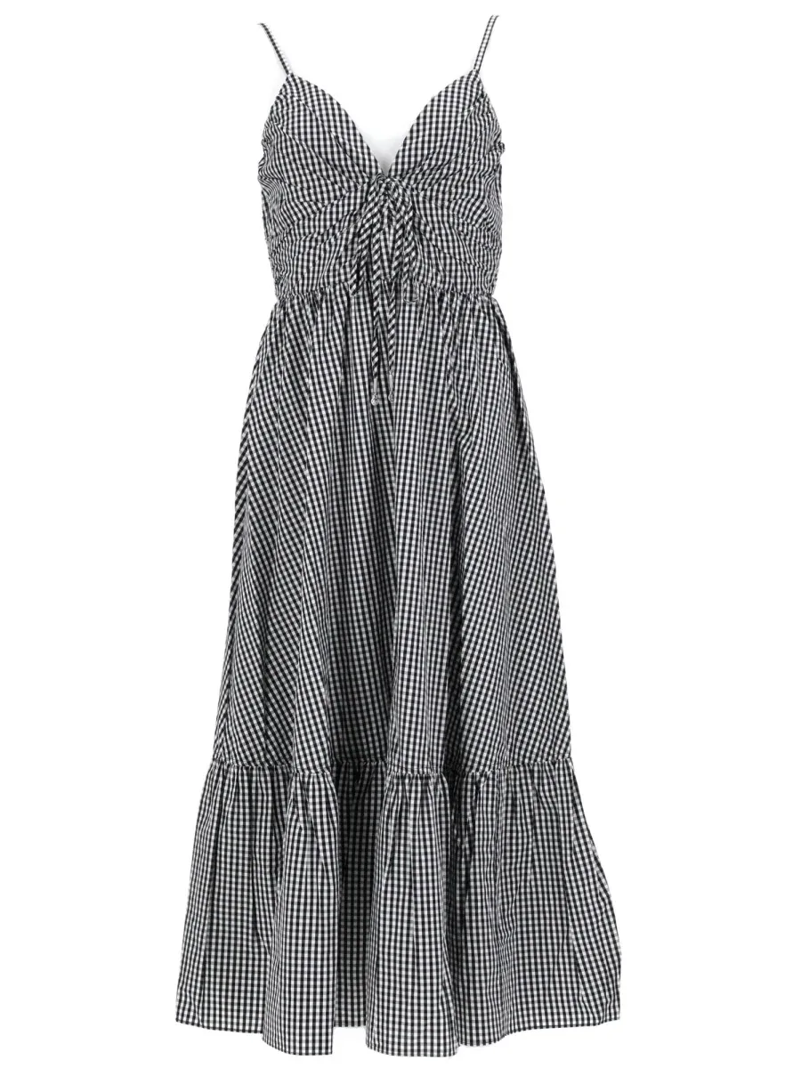 Checked Cotton Midi Dress by MICHAEL Michael Kors