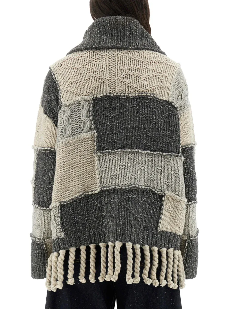 Patchwork Wool Sweater by Ganni