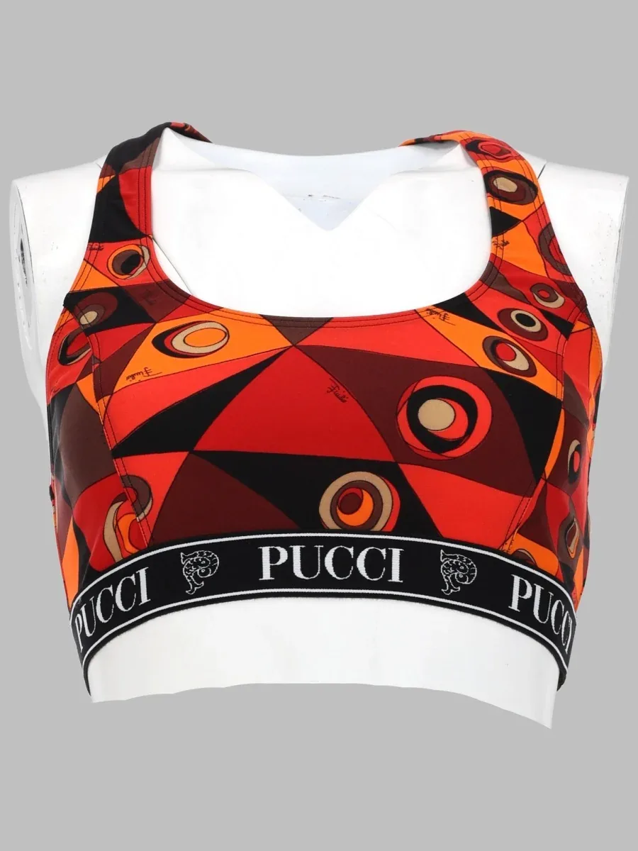 Printed Elastane Bra Top by EMILIO PUCCI