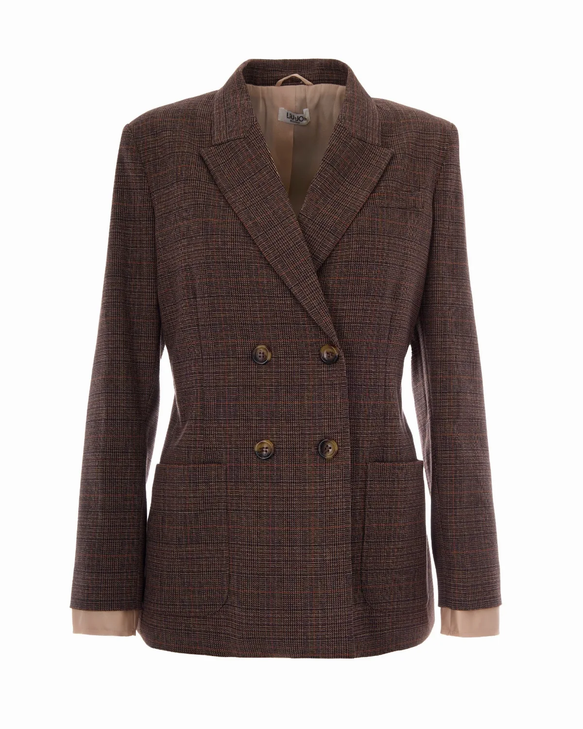 Double-Breasted Tartan Blazer